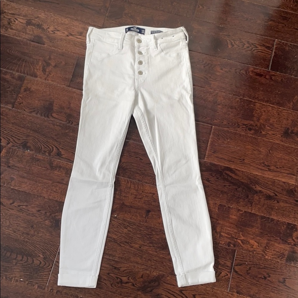 Hollister High Rise White Crop Jean Leggings